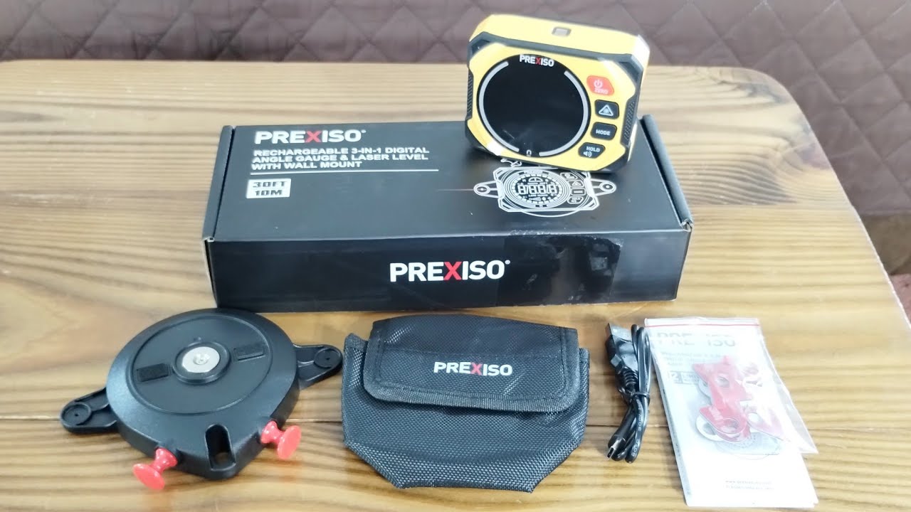 Prexiso 3-in-1 digital angle rechargable magnetic gauge with Lazer label and wall mount base ,Review