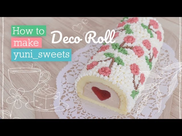 How to make cherry design Rollcake! | yunisweets Deco Roll