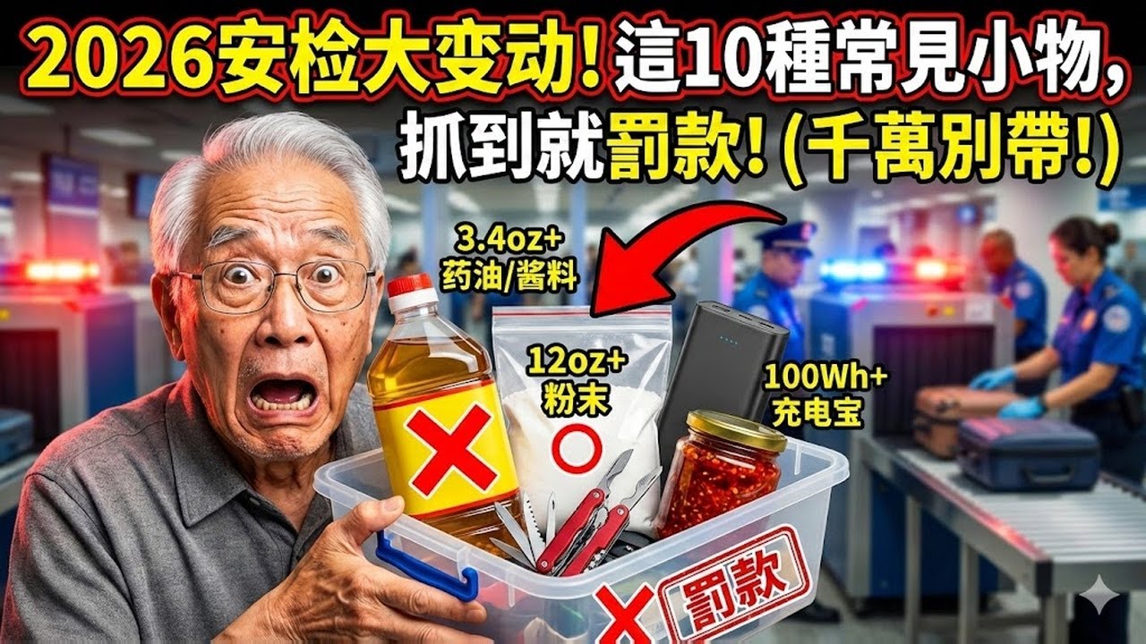 2026機場安檢大變動！這10種常見的小東西，千萬別放隨身行李箱，抓到就罰款!
