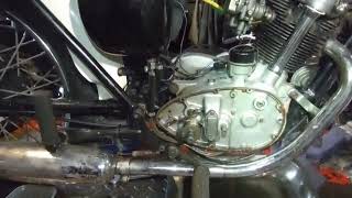 Triumph Tiger Cub T20 project 44 - Timing side stripdown under way, missing screws discovered.