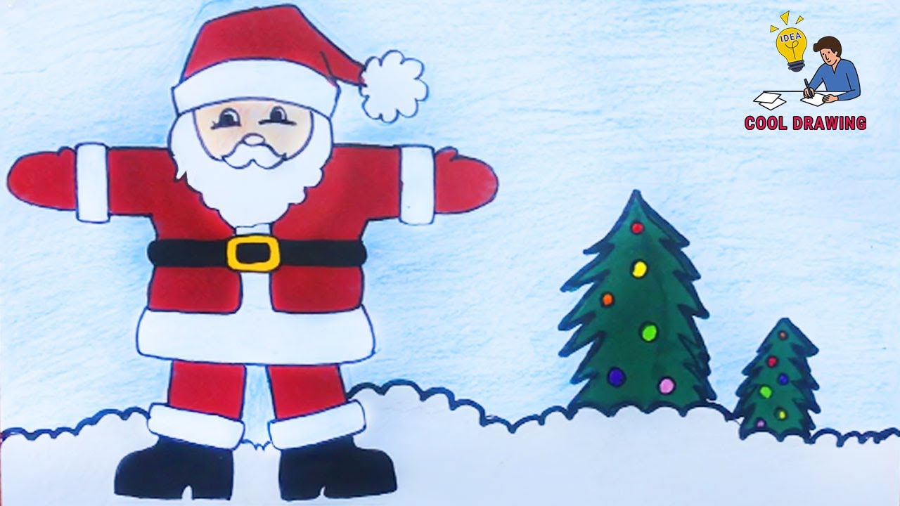 How to draw santa claus | How to draw and colour santa claus | Drawing ...