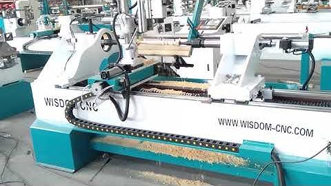 WS-L1530-4S Single axis turning-milling and flat engraving CNC wood Lathe video 1- Turning