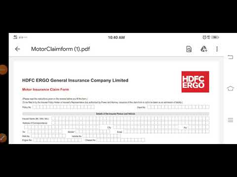 HDFC MOTOR CLAIM FORM FILING