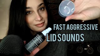 ASMR Fast Aggressive Lid Sounds \& Hand Sounds | Lid Swirling, Pumping, Tapping