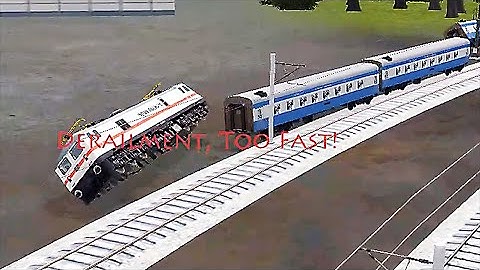 Train Sim - Airport Using WAP-7 Got Derailment Because Too Fast