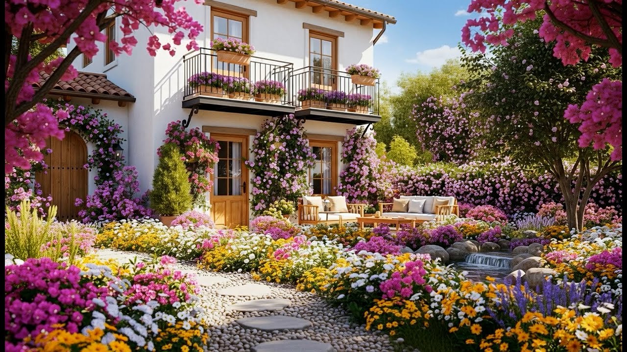 Morning Spring Jazz Café ☀️ Cozy Coffee Garden Ambience For Focus, Work & Study