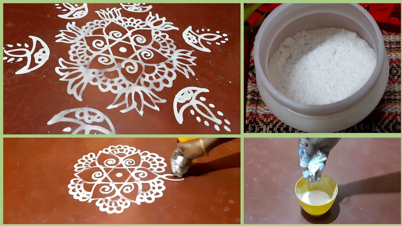 Instant Maa Kolam powder / Wet Rice flour Maa kolam batter preparation