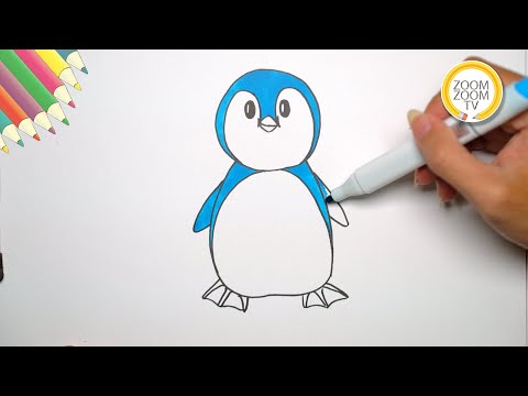 Hướng dẫn cách vẽ CHIM CÁNH CỤT - How to draw cute penguin | Zoom Zoom TV