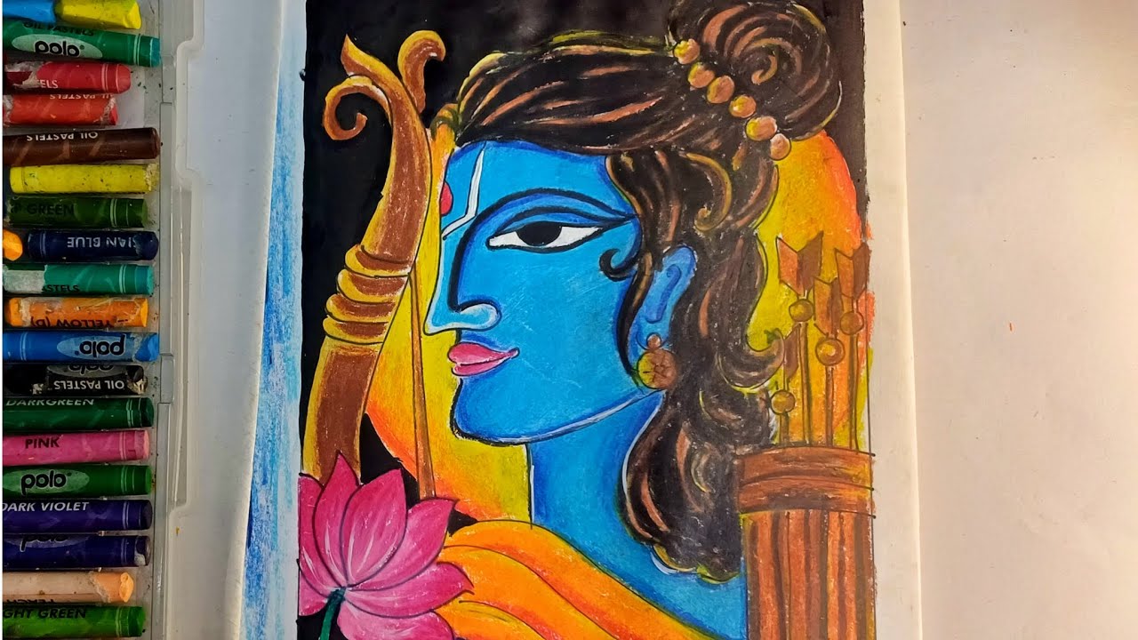 Shri Ram Drawing tutorial/Lord Shri Ram Drawing step by step/using Oil ...