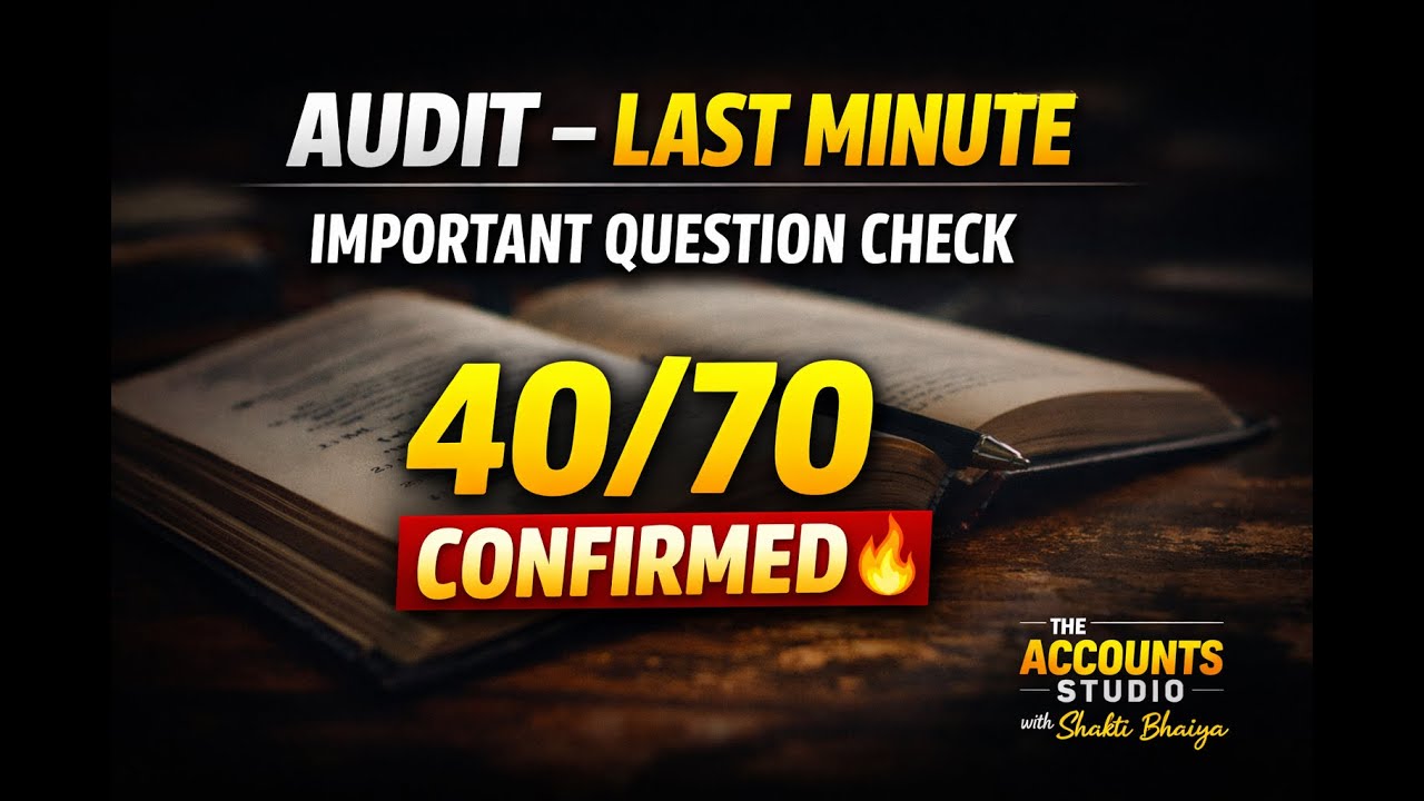 AUDIT – Last Minute Important Question Check | 40/70 Confirmed