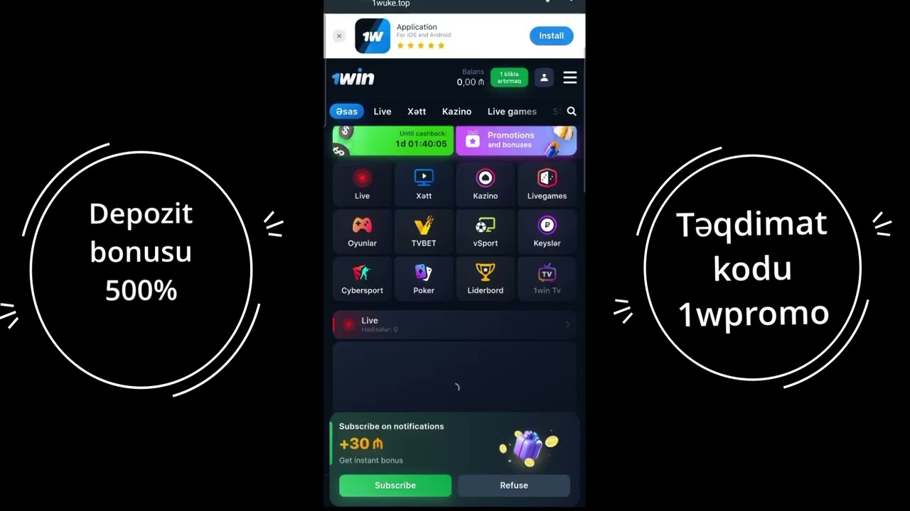 1win promo kodu: 2026 qeydiyyat bonusunu necə əldə etmək olar