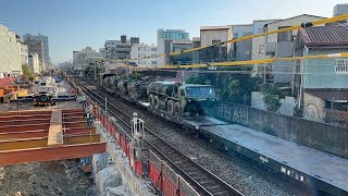 台鐵 7802次貨運列車（軍列） 臺南站南 通過