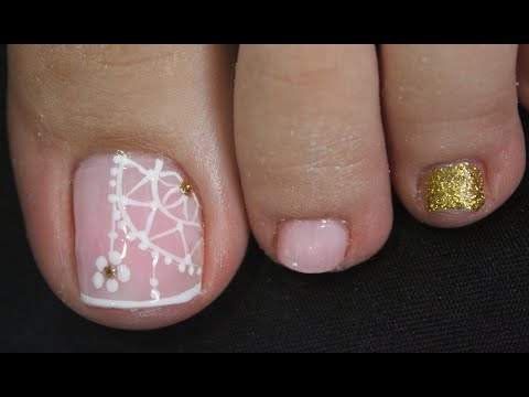 DISEÑO DE UÑAS PARA PIES MANDALAS Y FLOR PRINCIPIANTES - MANDALA NAIL ART - FLOWERS NAIL ART - NLC