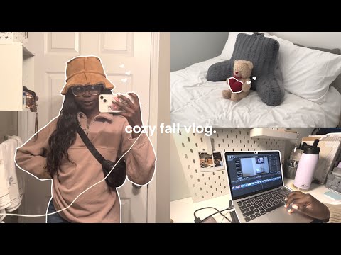 cozy fall vlog 🍂 studying, editing videos, visiting the corn maze, watching black panther
