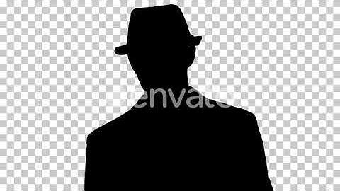 Silhouette man in hat walking, Alpha Channel | Motion Graphics - Envato elements