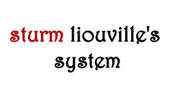Sturm liouville
