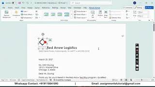 Shelly Cashman Word 365 | Module 3: End of Module Project 1 Red Arrow Logistics