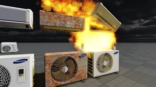 Very Realistic Air Conditioner Of Burned