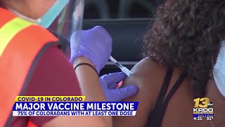 75% of adult Coloradans have at least one dose of COVID-19 vaccine