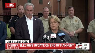 RAW VIDEO: Sheriff, SLED provide update on deputy-involved shooting in Johns Island manhunt