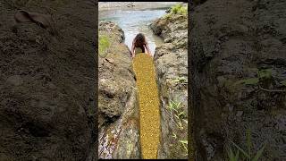 discovery of a hidden gold nest in a giant rock hole #findinggold #golddiscovery #goldmining