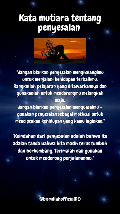 Kata mutiara tentang penyesalan