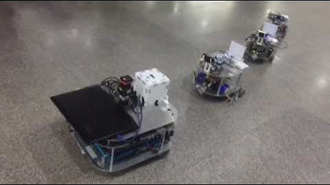 Distributed Formation Control with Onboard Sensing and Visibility Requirement of 4 WMRs