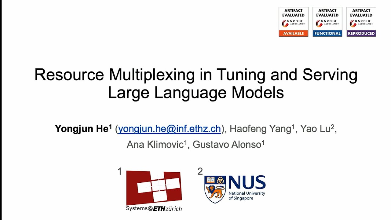 USENIX ATC '25 - Resource Multiplexing in Tuning and Serving Large Language Models