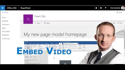 SharePoint Online New Page Model - Office 365 Video Web Part