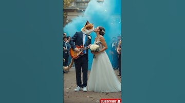 The cat plays the instrument at the wedding #shorts #fyp #ai #aiart