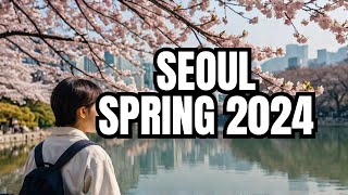 SEOUL Spring 2024 - Seokchon Lake Cherry Blossom - Hongdae | South Korea Travel Vlog