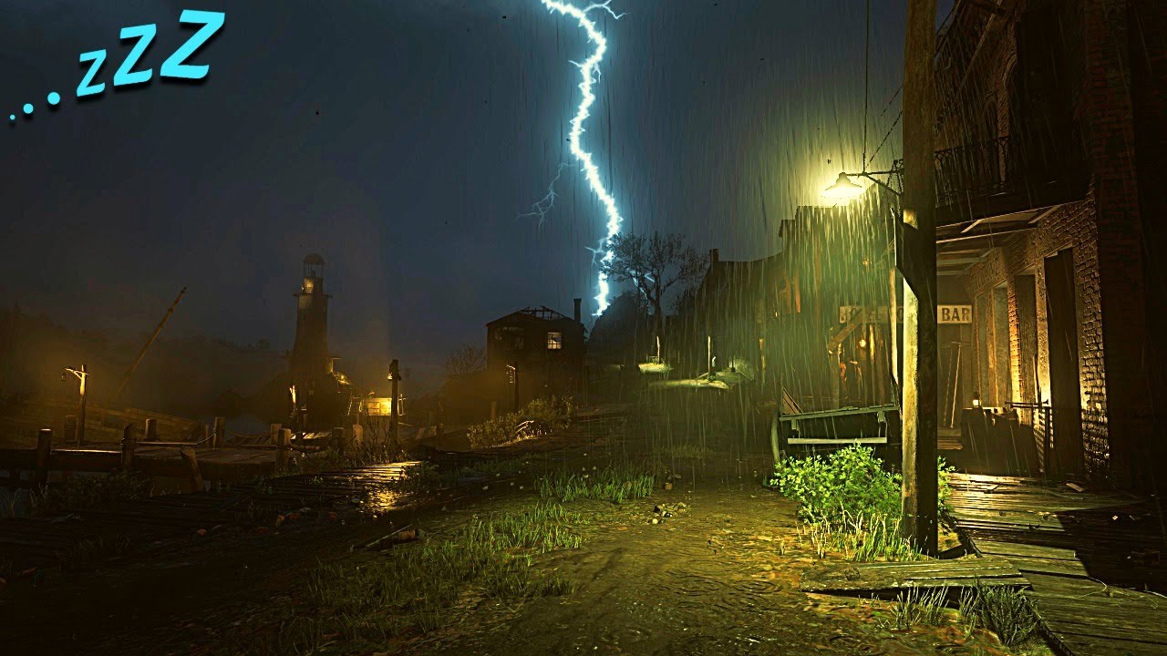 10 Hours Van Horn RDR2 Rain Thunderstorm Nature Sounds for Sleep