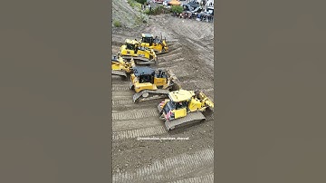 Five bulldozers pushing #shorts #bulldozer #heavyequipment #caterpillarequipment #dozer #bulldozers