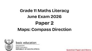 Grade 11 Maths Literacy | Maps: Compass Direction - June Exam 2026 | Paper 2