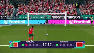 ركلات الترجيح المغرب ضد البرتغال l تصفيات كاس العالم 2024 l تعليق عربي PES 2021 l