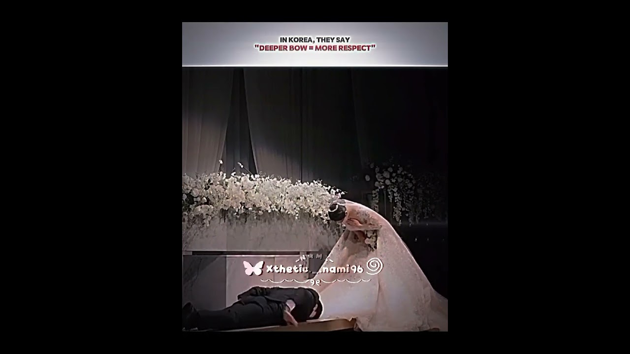 Deeper bow = more respect 😌🤍✨ #100kviews #aestheticstatus #koreanwedding #goldenbrown #foryoupageシ