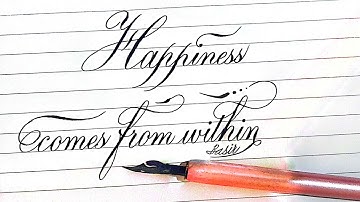 Real time copperplate calligraphy with nib and ink and holder | calligraphy video without editing