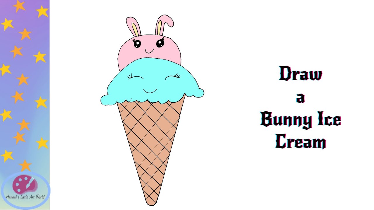 Quick Bunny Ice Cream Drawing!