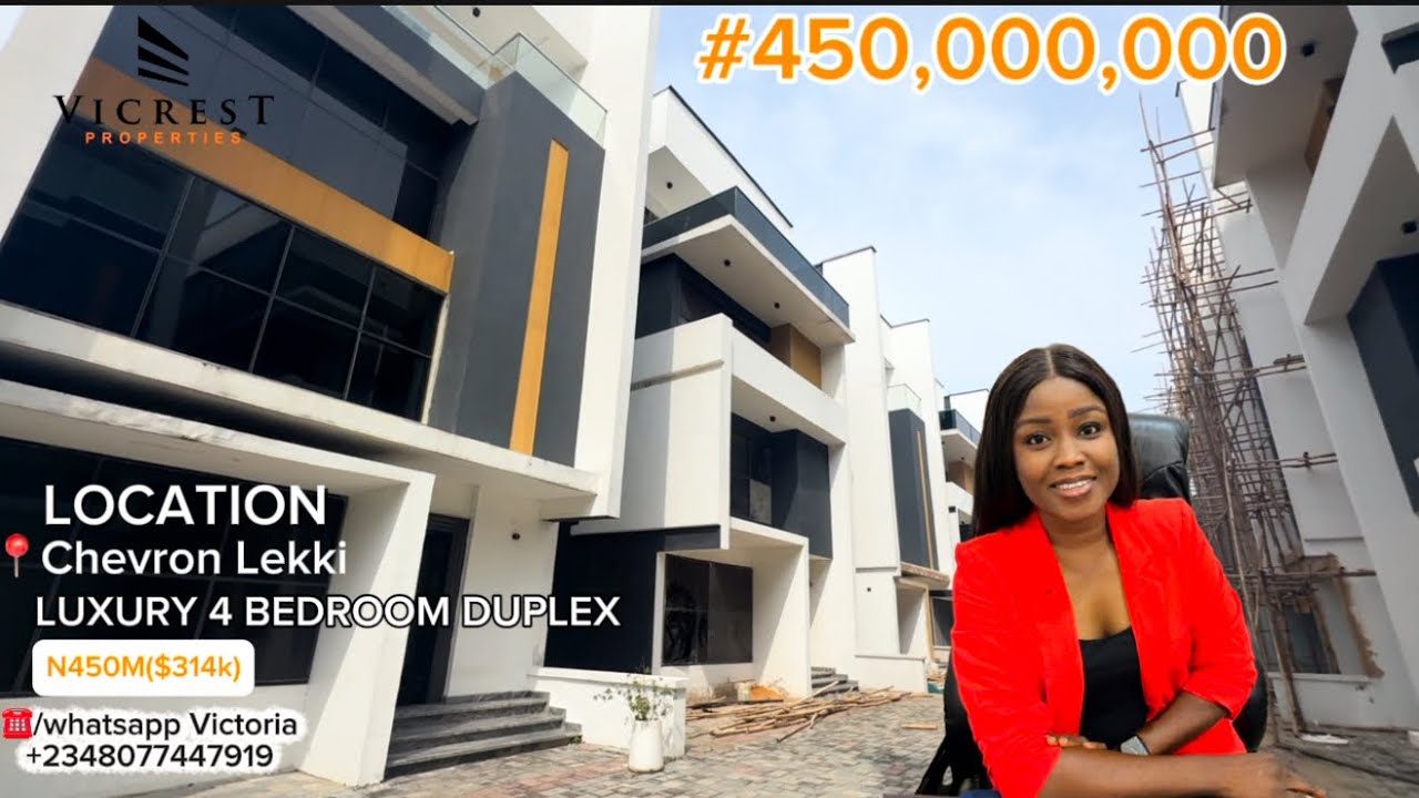 Продаётся дом в Лекки, Лагос, Нигерия: роскошный 4-спальный дуплекс с бассейном Bq Chevron Lekki ...