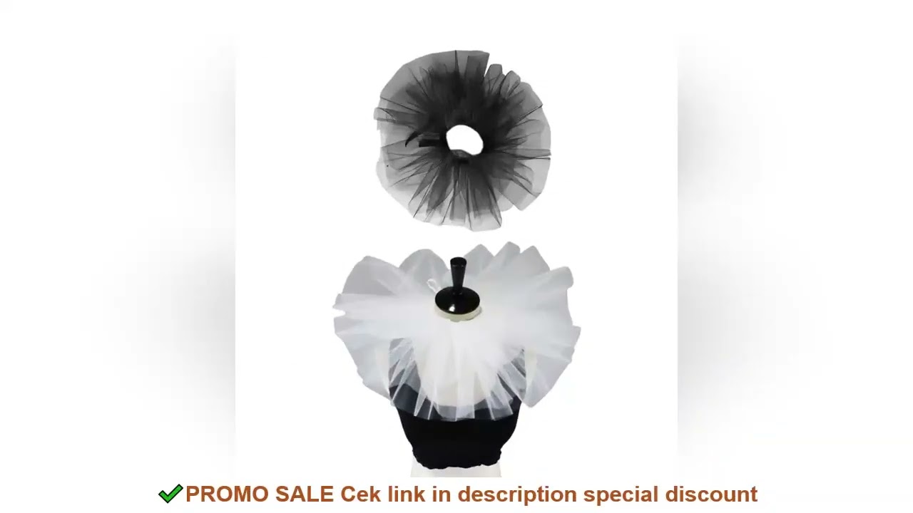 Women Vintage Mesh Neck Ruff Detachable Tulle Ruffle Collar Renaissance Victorian Halloween Cosplay