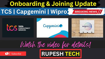 TCS Joining Update | Capgemini Onboarding Update | Wipro Onboarding Update | Watch Now!🔥✔️