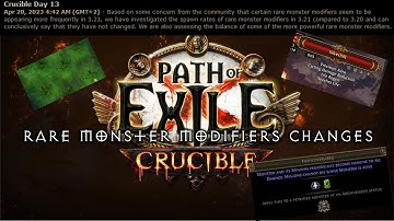 PoE 3.21 Crucible Rare Monster Modifier Mods Rant