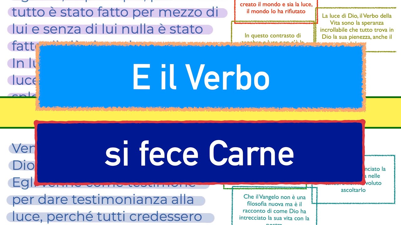 E il Verbo si fece Carne (Gv 1,1-18) SABATO 31 DICEMBRE vangelo del
