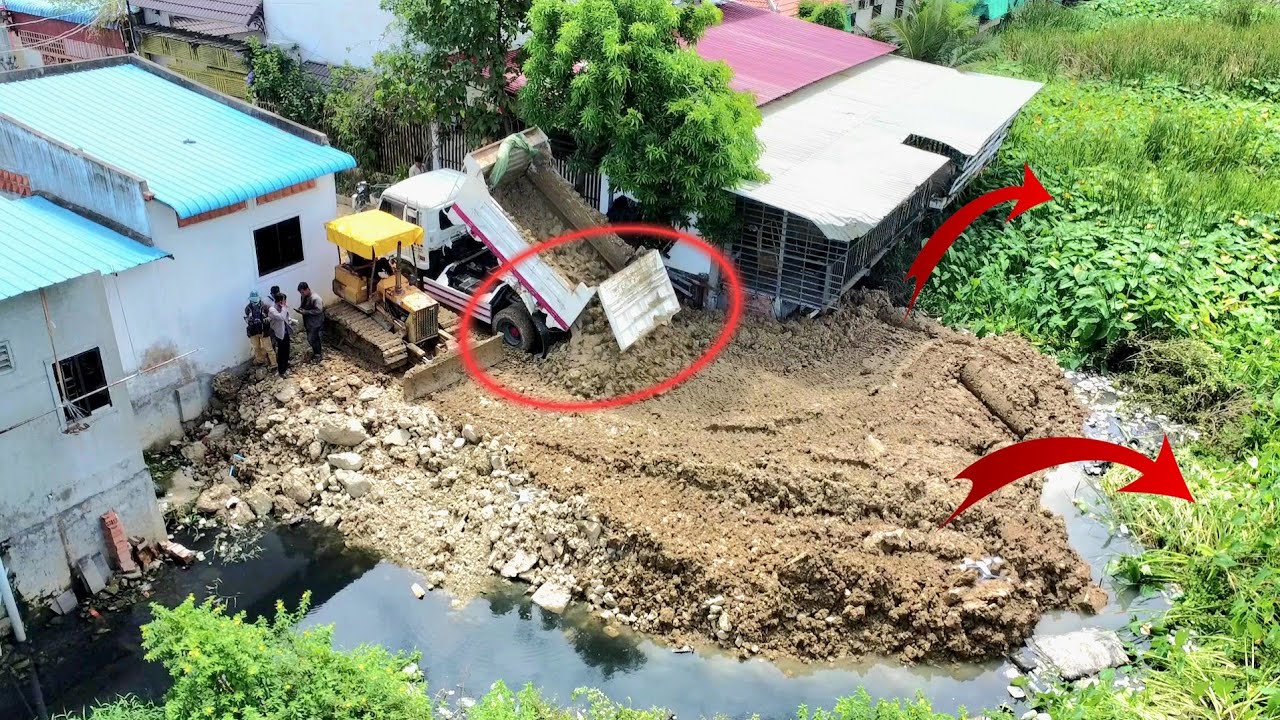 Ep7 Update Continue Electricity Pillar & Operator Dozer Push Soil& Dirt ...
