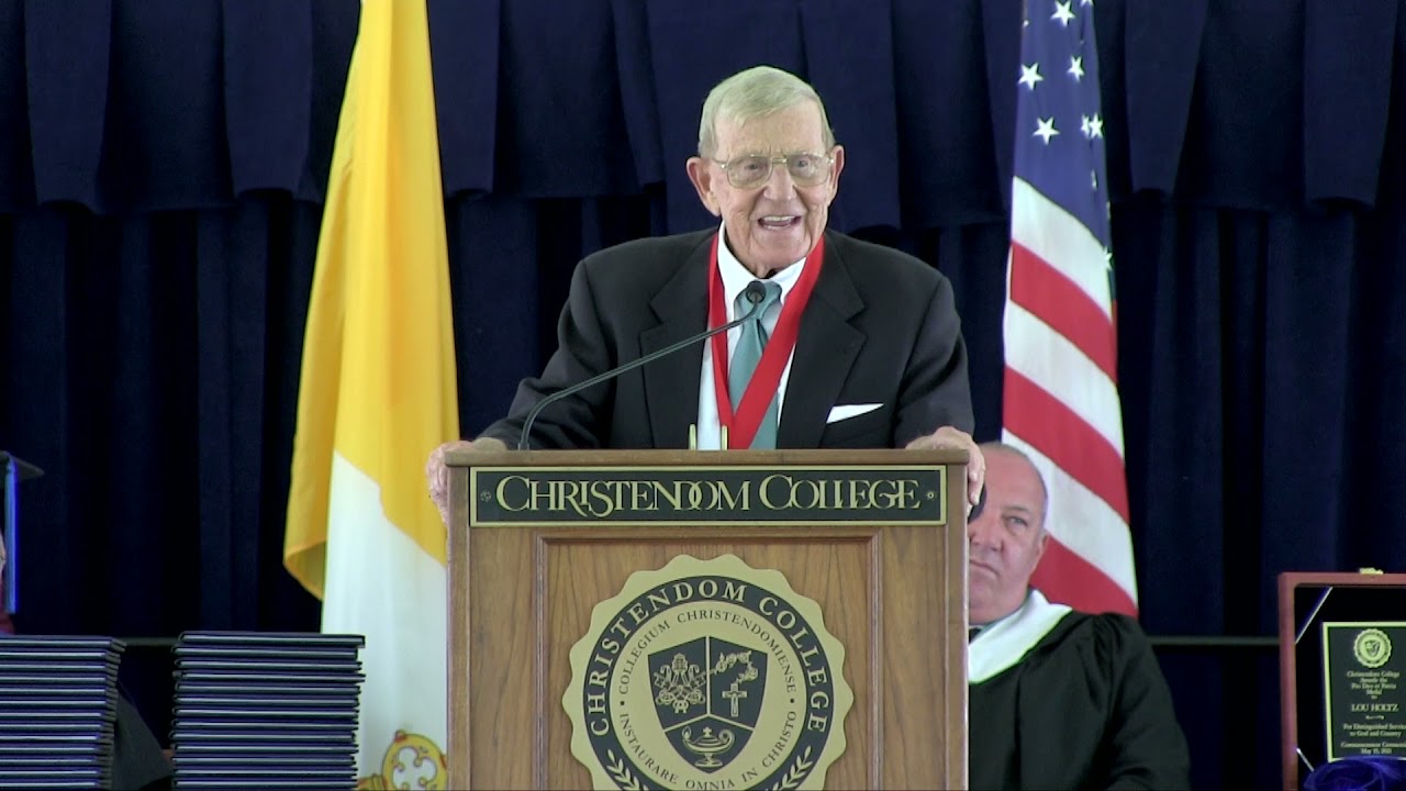 Lou Holtz Commencement Address Pro Deo et Patria Award