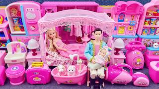 9 Minutes Satisfying with Unboxing Barbie Princess Pink Kitchen,Rock Bed Play Set Review Toys｜ASMR