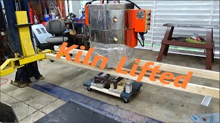 Kiln lifted with 2 post car lift