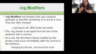 ing and Dangling Modifiers