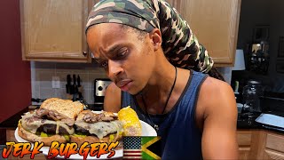 Jamaica and The United States makes SUPM NICE: Jerk Burgers!!!