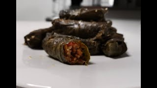 How To Make Greekcypriot Stuffed Vine Leaves Dolmadeskoupepia Keto Style